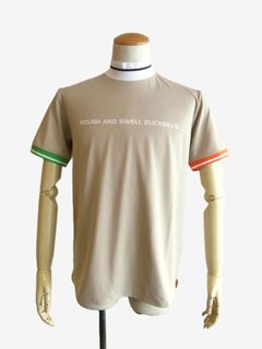 COLORFUL RIB MOCK  (ベージュ)  半袖モックネック ポロシャツ  RSM-26035