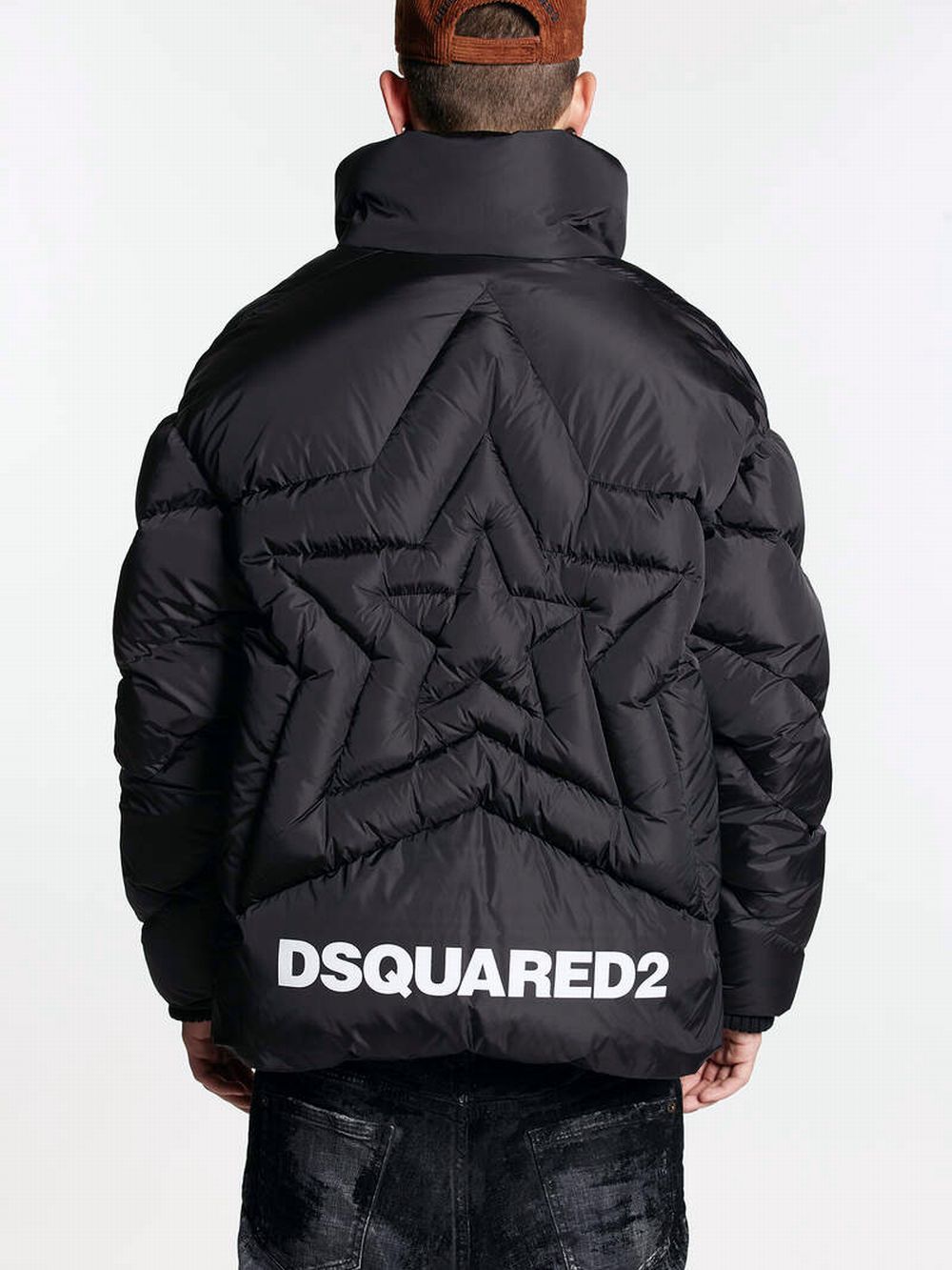 Dsquared2 - PUFFY STAR KABAN (ブラック) ロゴ ダウンブルゾン