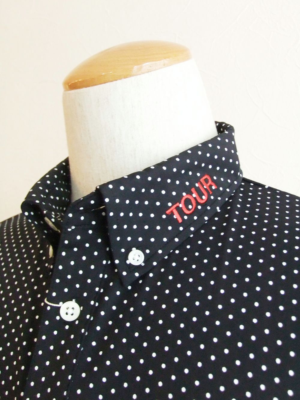 DOTS POLO  (ブラック)   半袖ポロシャツ