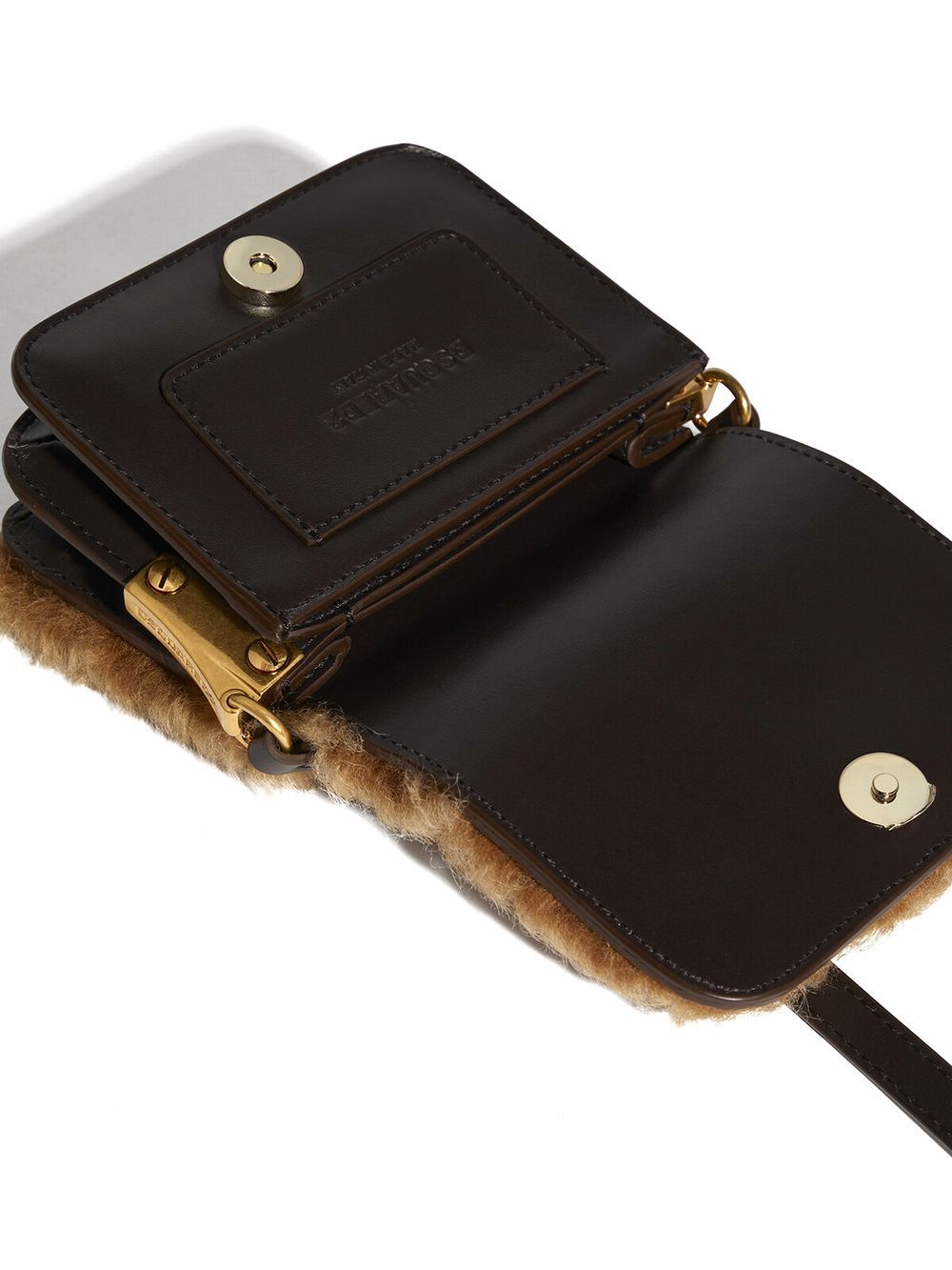 D2 STATEMENT CROSSBODY  ロゴ  ムートン  ミニ ショルダーバッグ