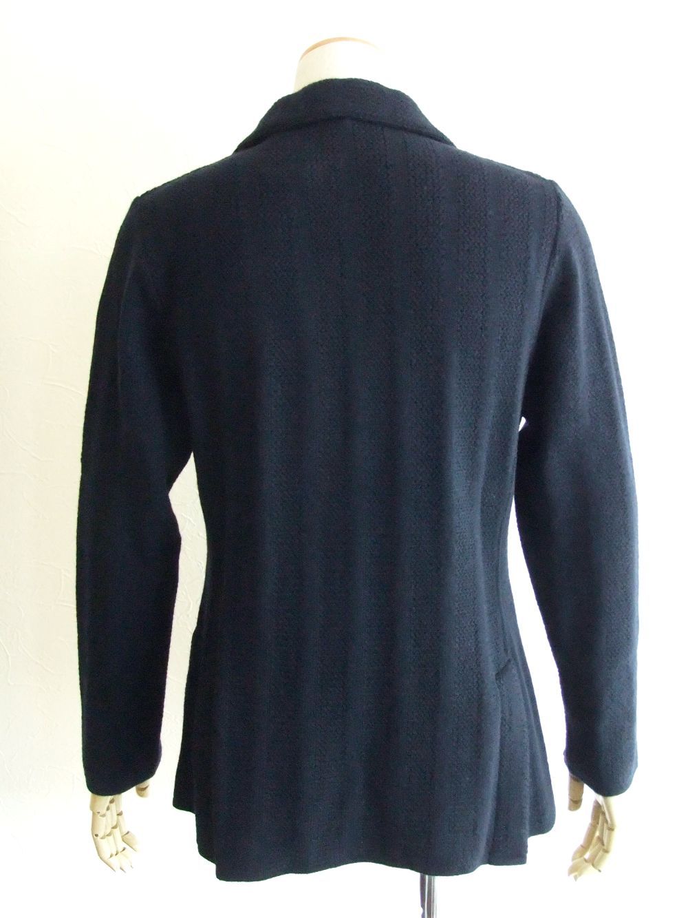 KNIT 2B JACKET (ネイビー) ウール カシミヤ ニットジャケット