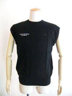 COCOON VEST   (ブラック) ロゴ入り コットン ベスト  RSM-23083