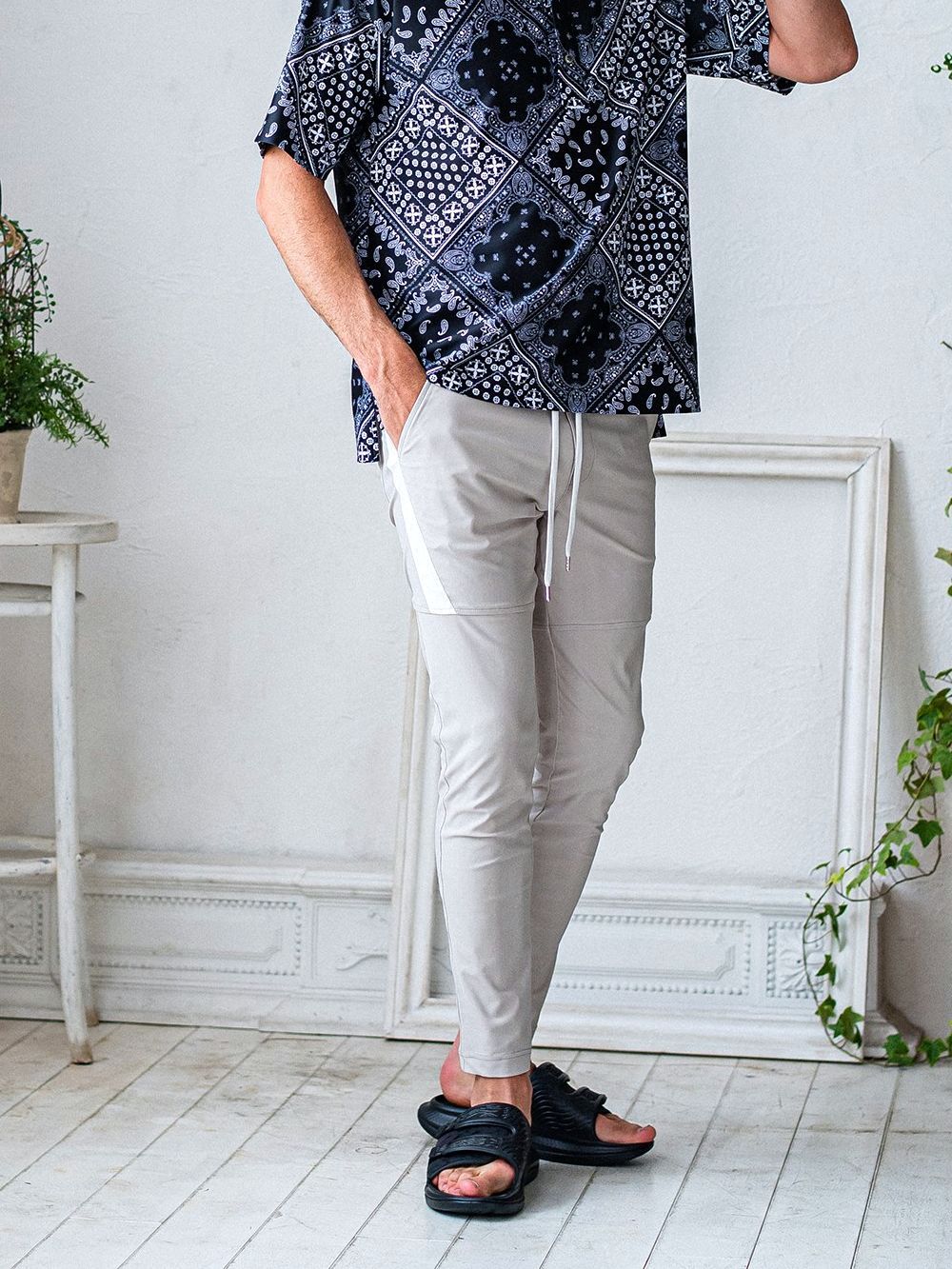 TYLER PANTS  スラックス イージーパンツ (グレージュ)