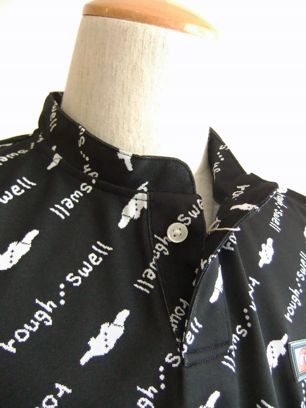 rough & swell - KAHALA ROUGH-NECK (ブラック) ロゴ半袖