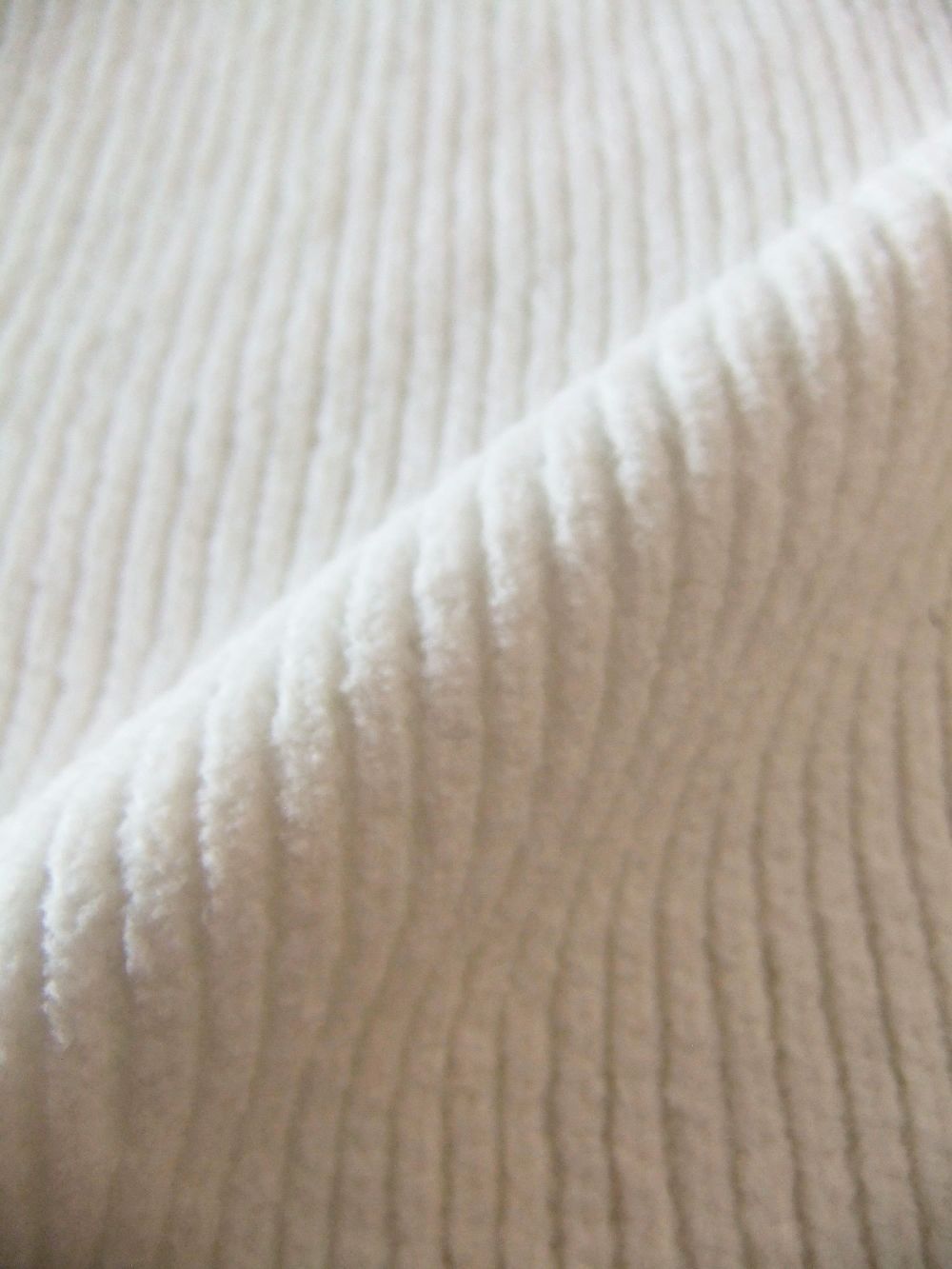 COTTON CHENILLE WAFFLE KNIT (ホワイト)  ワッフル クルーネックニット