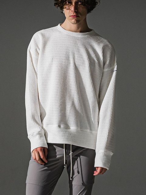 KNT LOOSE TRAINER  (ホワイト)   オーバー ニット トレーナー
