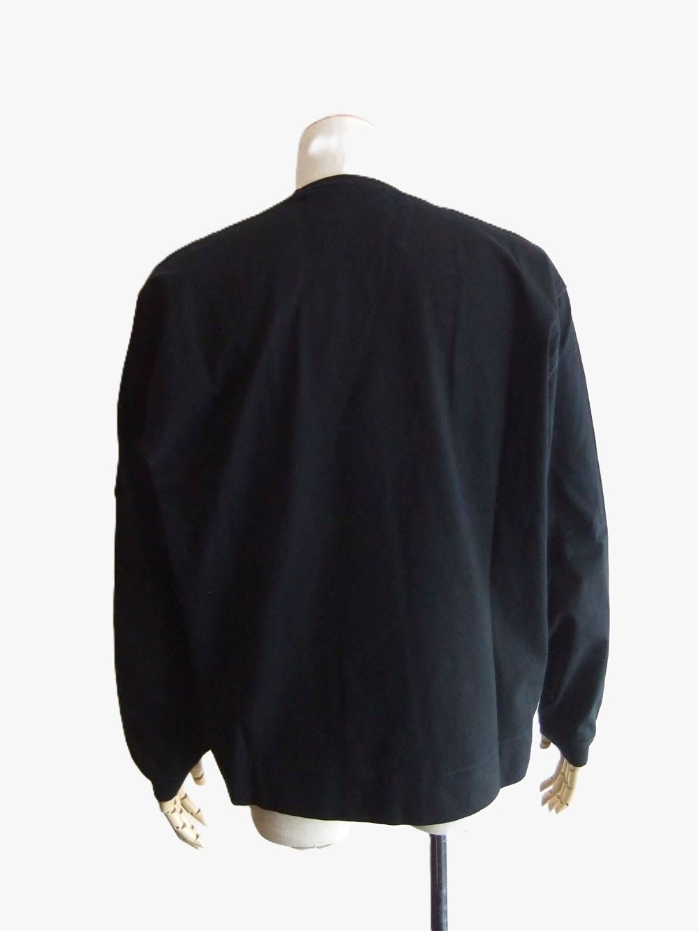 30/2 MERCERIZED JERSEY TWISTED LONG SLEEVE LENS TSHIRT  (ブラック) クルーネック 長袖シャツ