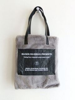 TYVEK タイベック +ファー トートバッグ  (ブラック)  MM207-1109