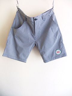 ROBERT SHORTS (ブルー)  チェック柄 ハーフパンツ    RSM-25066