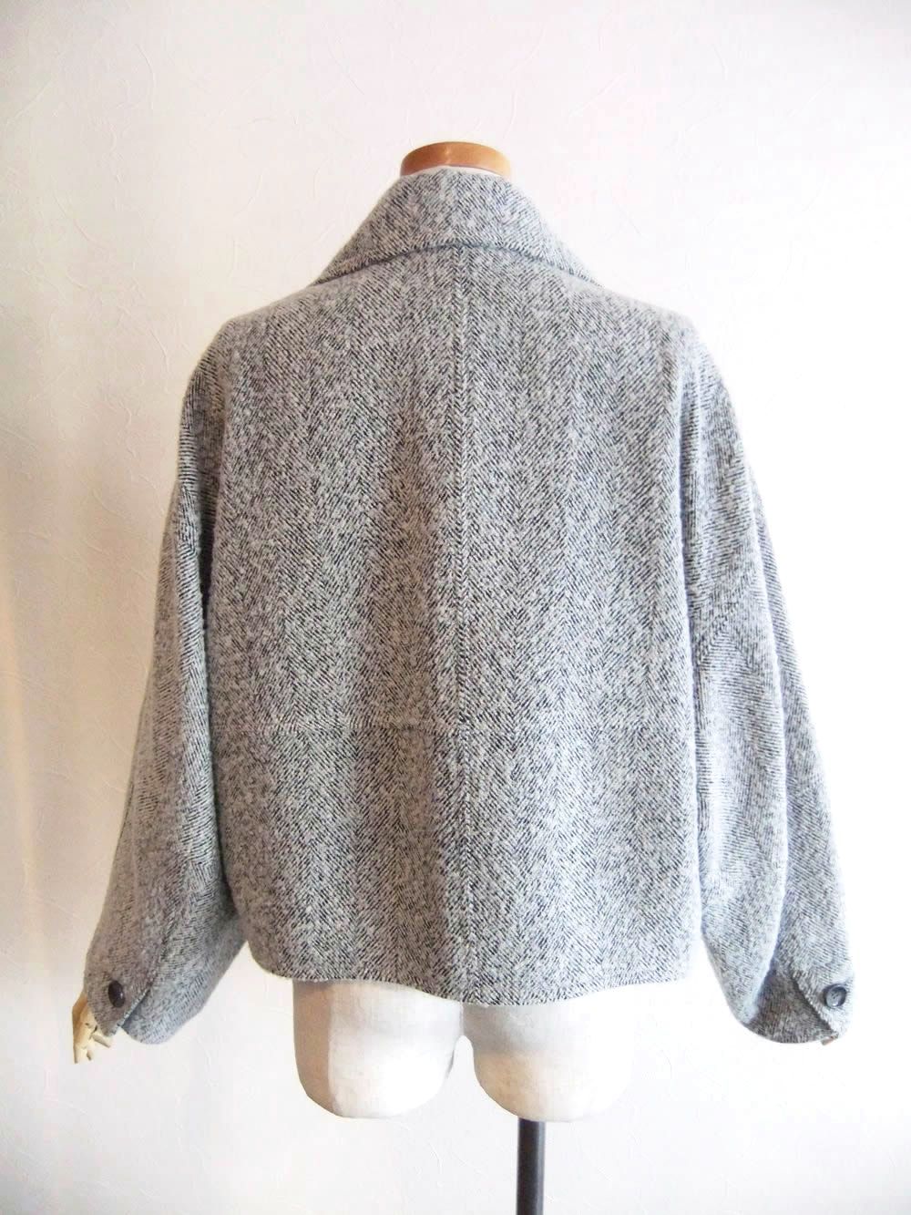 SILK BLEND HERRINGBONE STAND BLOUSON   シルク混 ヘリンボーン ブルゾン   545410