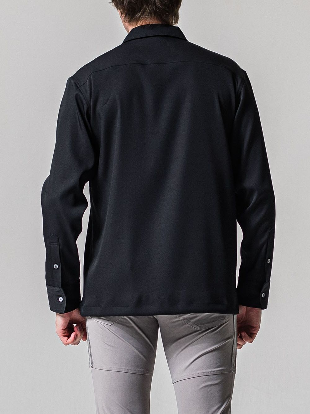 PULLOVER SATIN SHIRT  ジップ プルオーバー シャツ