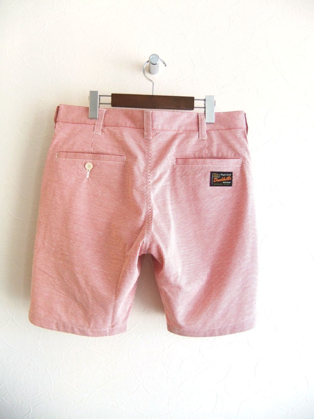 WASHINGTON SHORTS  (レッド) ストレッチ ストライプ柄 ハーフパンツ   RSM-25074