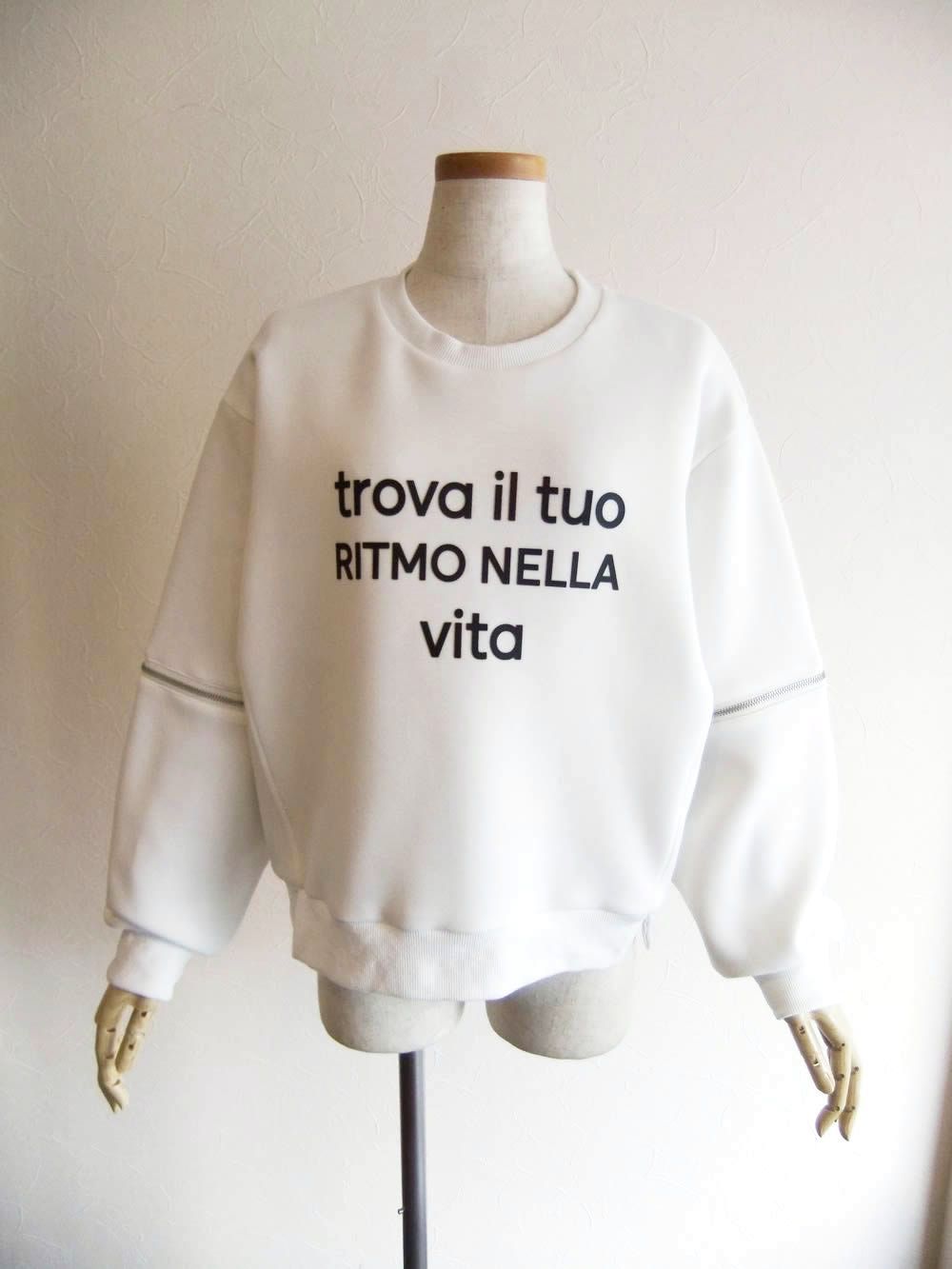 スリーブ ZIP デザイン 2WAY プルオーバー   （ホワイト）  MML108TEA