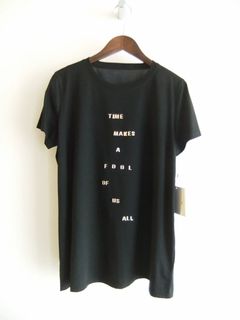 シルケット ジャージー メタルロゴ Tシャツ   (ブラック)  QT-65277