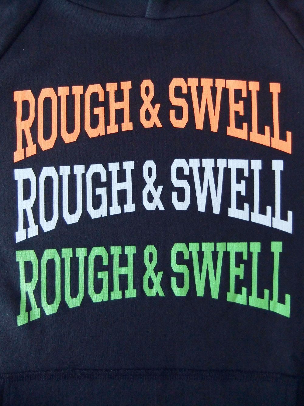 rough & swell - SANTA MONICA HOODIE ロゴ入り フーディ (ネイビー