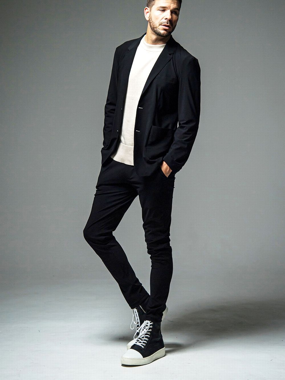 CHRIS EASY TUCK PANTS スラックス イージー タックパンツ (ブラック)