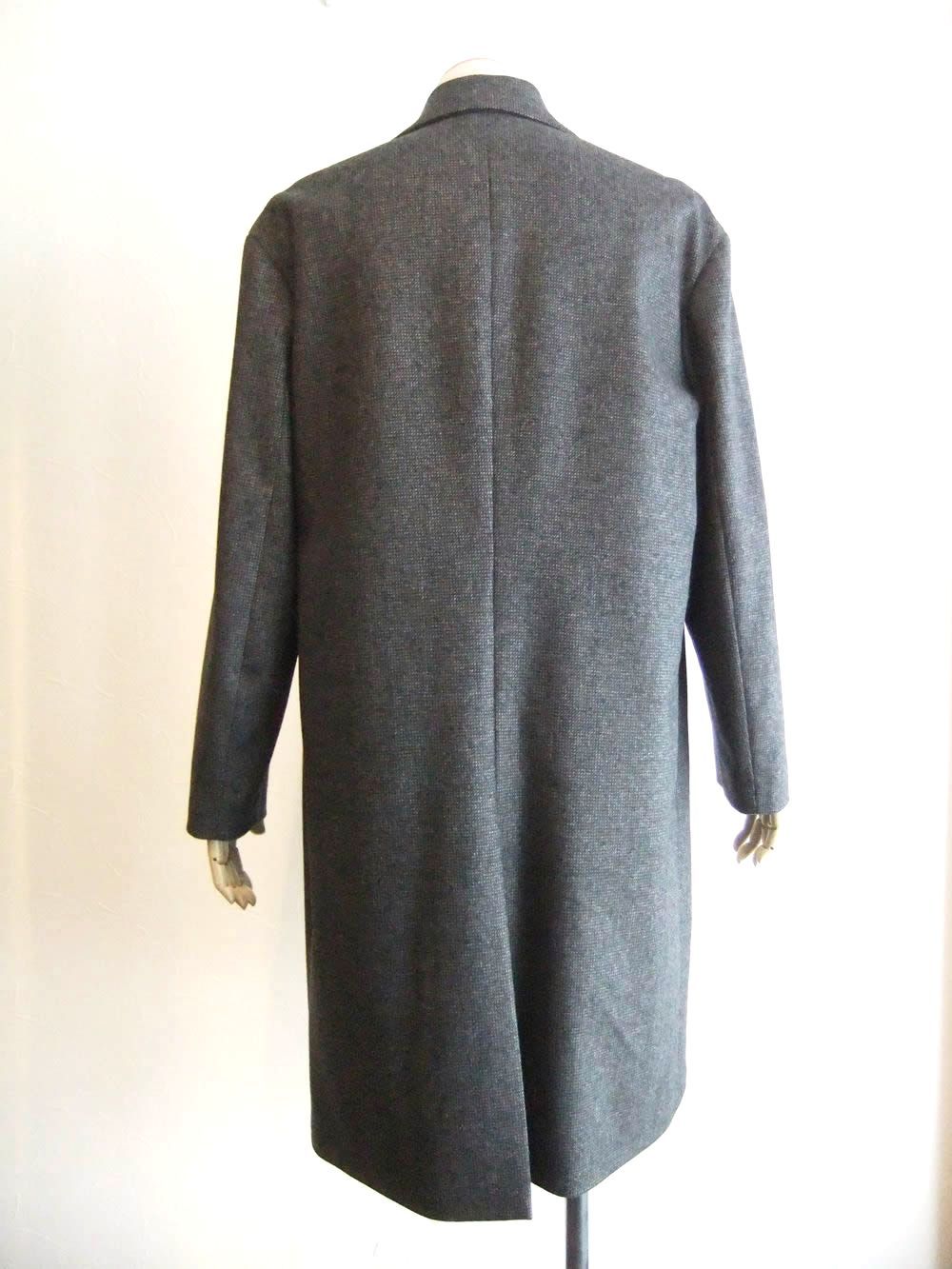 ウール チェック シングル チェスター コート