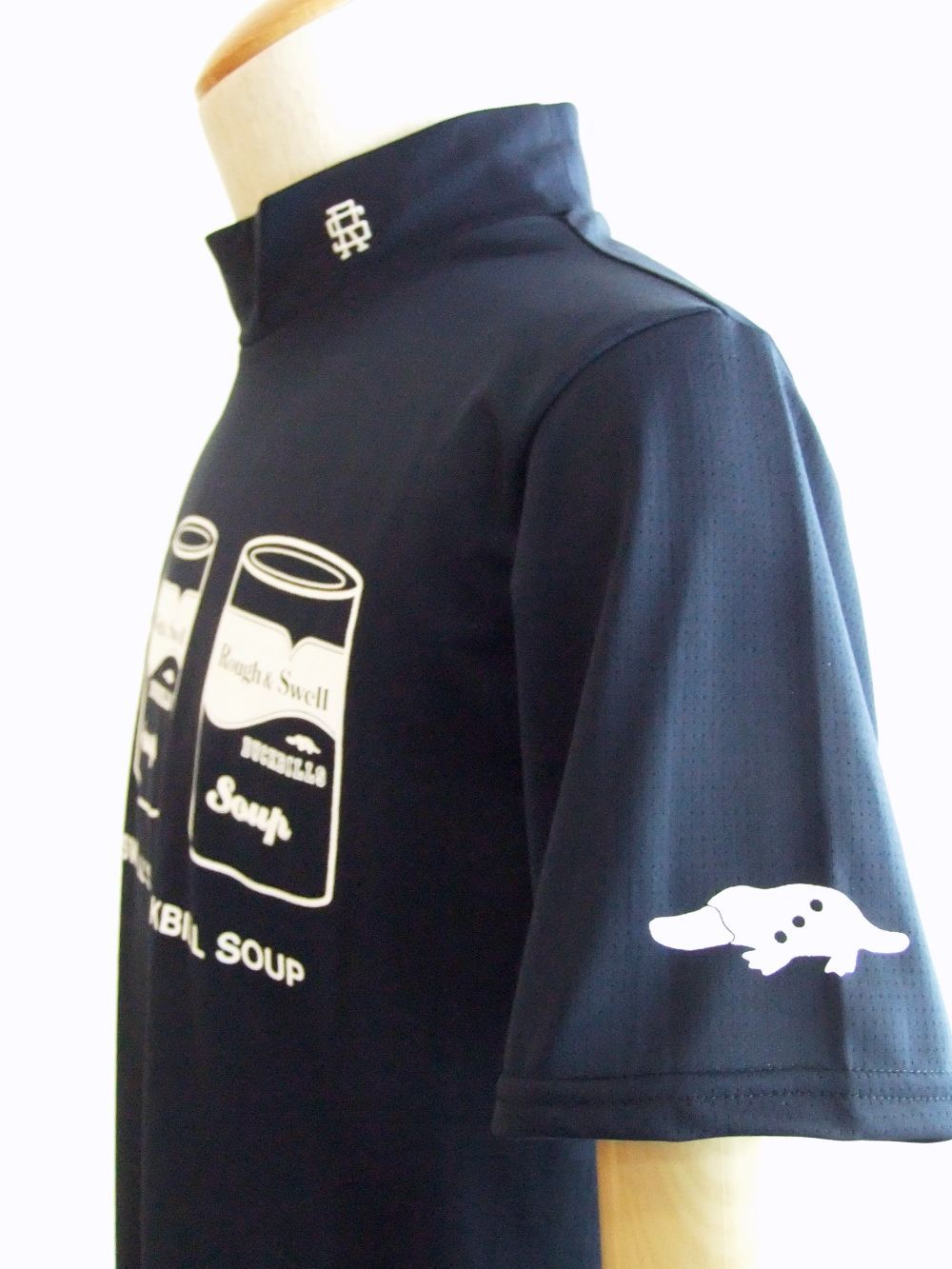 SOUP CANS MOCK  ( ネイビー )  モックネック 半袖ポロシャツ RSM-22045