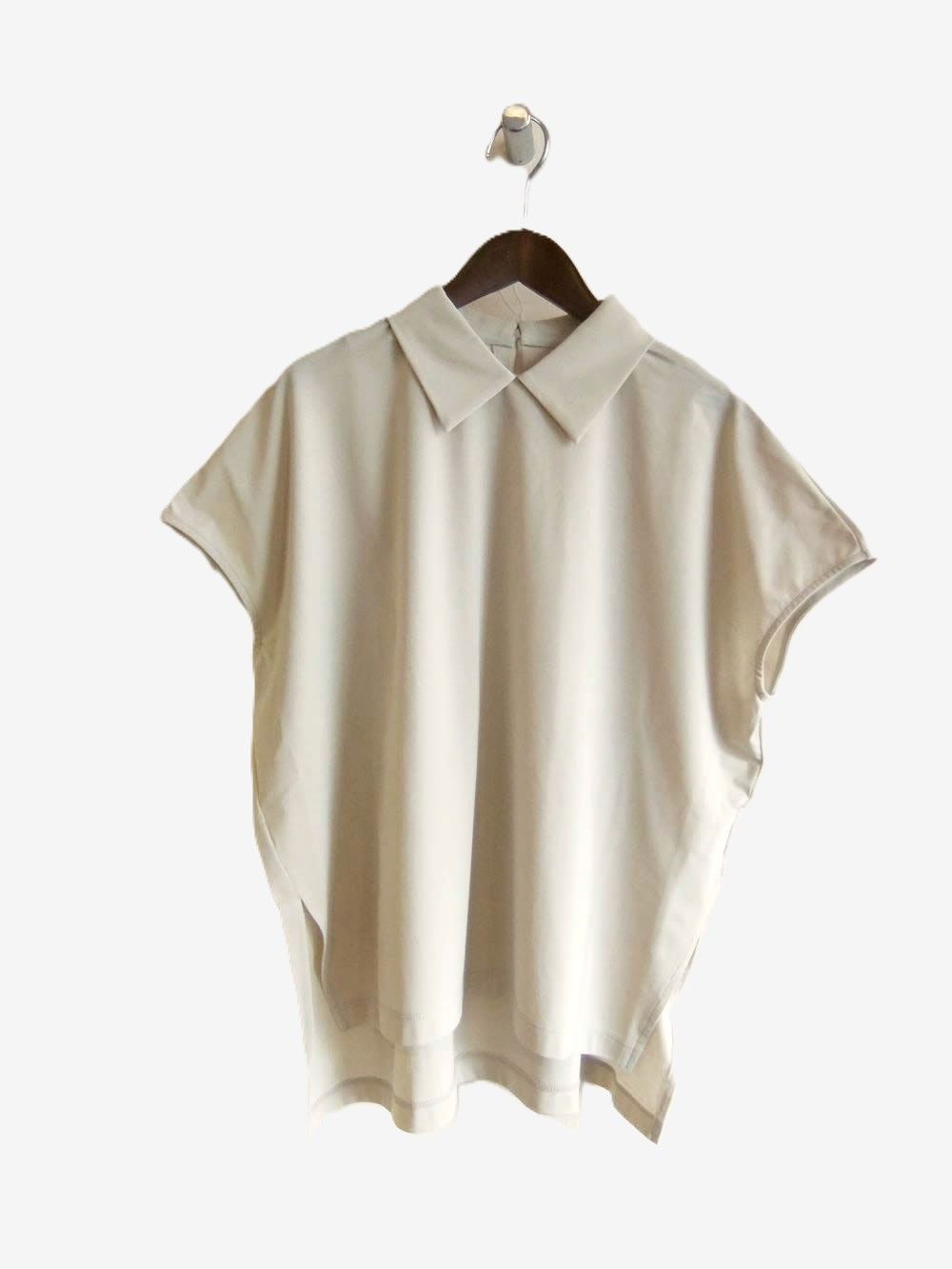 【Klassiek】 コットン フライス 襟付き フレンチS Tシャツ  （ベージュ）   K150303M