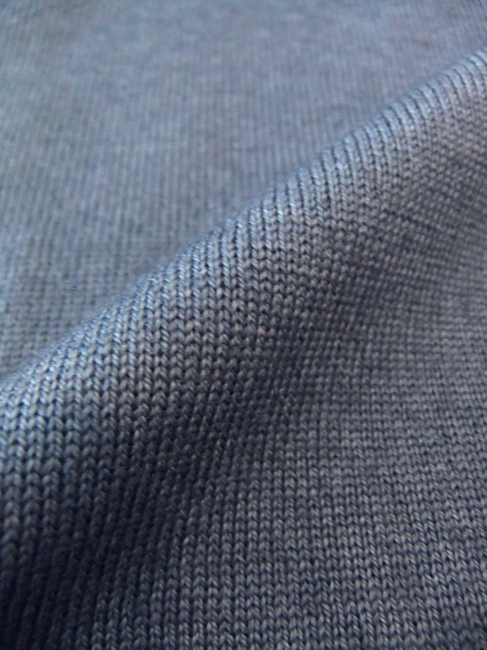 12G ウール モックネック ニット  (ダークブルー)