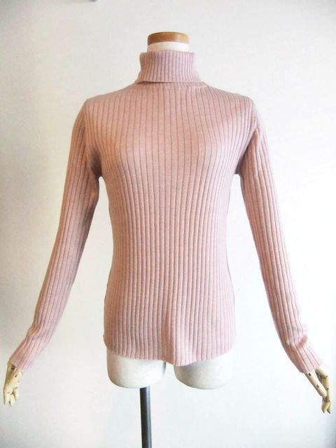 トタン リブ タートル ラメニット   （ピンク）  A148206M