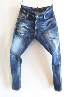 DARK RIPPED BLUE WASH TIDY BIKER JEANS  タイディー バイカー ジーン  S74LB1043