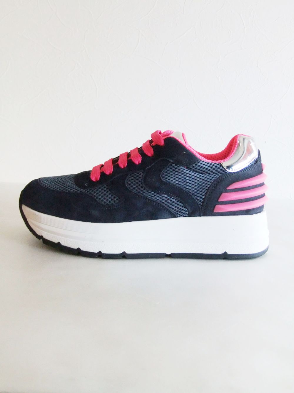 〈LADIES〉 MARAN POWER  メッシュ × レザー  スニーカー  (ネイビー) 1C78
