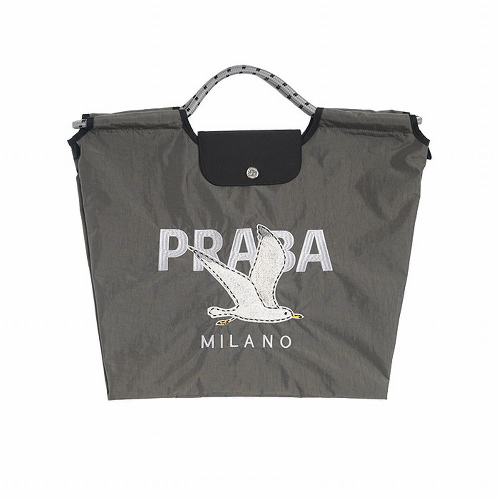 【MICALLE MICALLE Account】 HOMMAGE SEAGUL MOTIF FLAP BAG (グレー) オマージュ フラップ トートバッグ  MAD116GEB