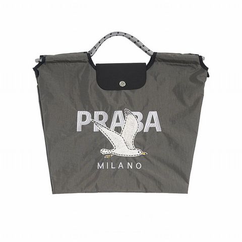 【MICALLE MICALLE Account】 HOMMAGE SEAGUL MOTIF FLAP BAG (グレー) オマージュ フラップ トートバッグ  MAD116GEB
