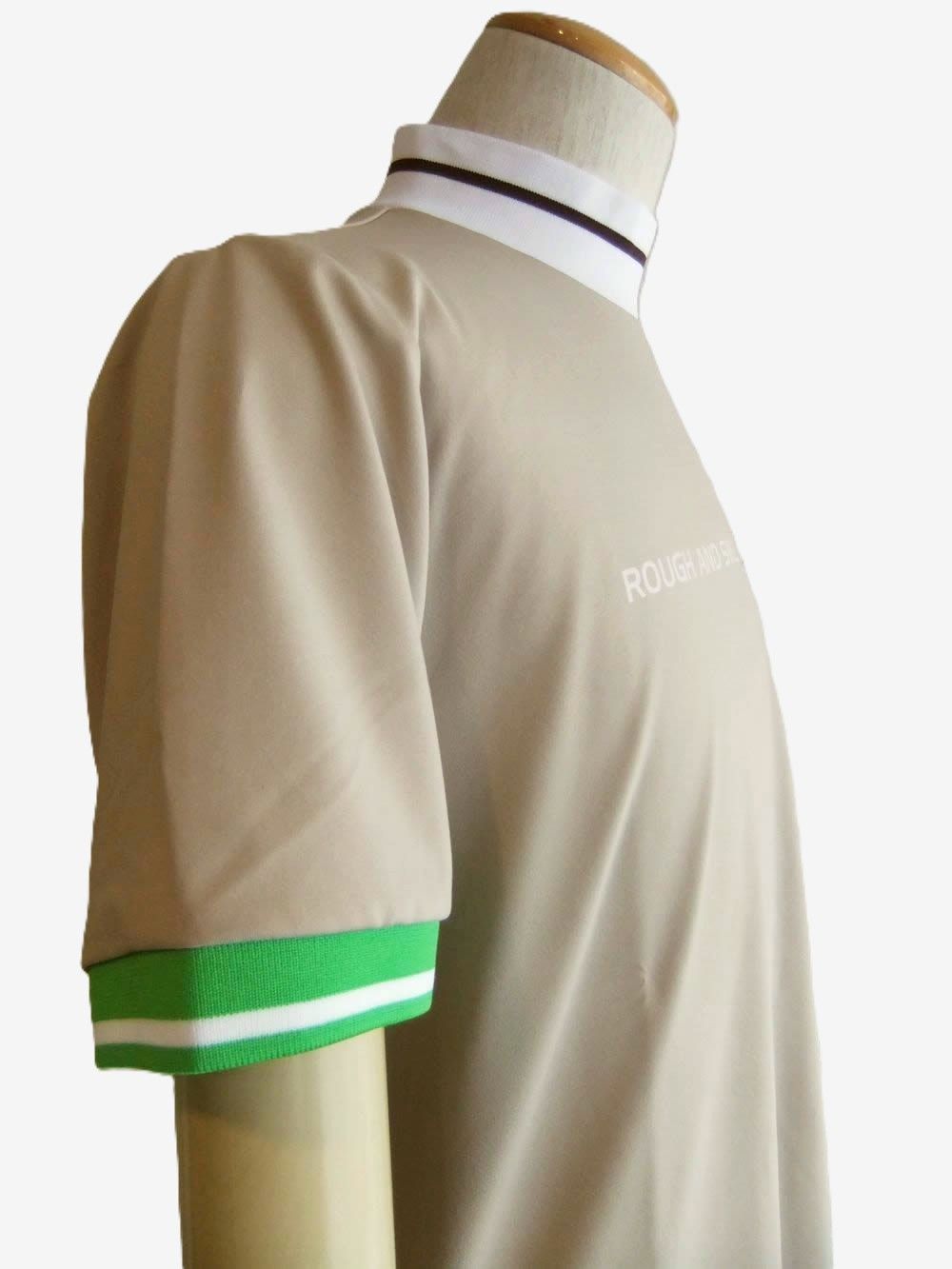 COLORFUL RIB MOCK  (ベージュ)  半袖モックネック ポロシャツ  RSM-26035