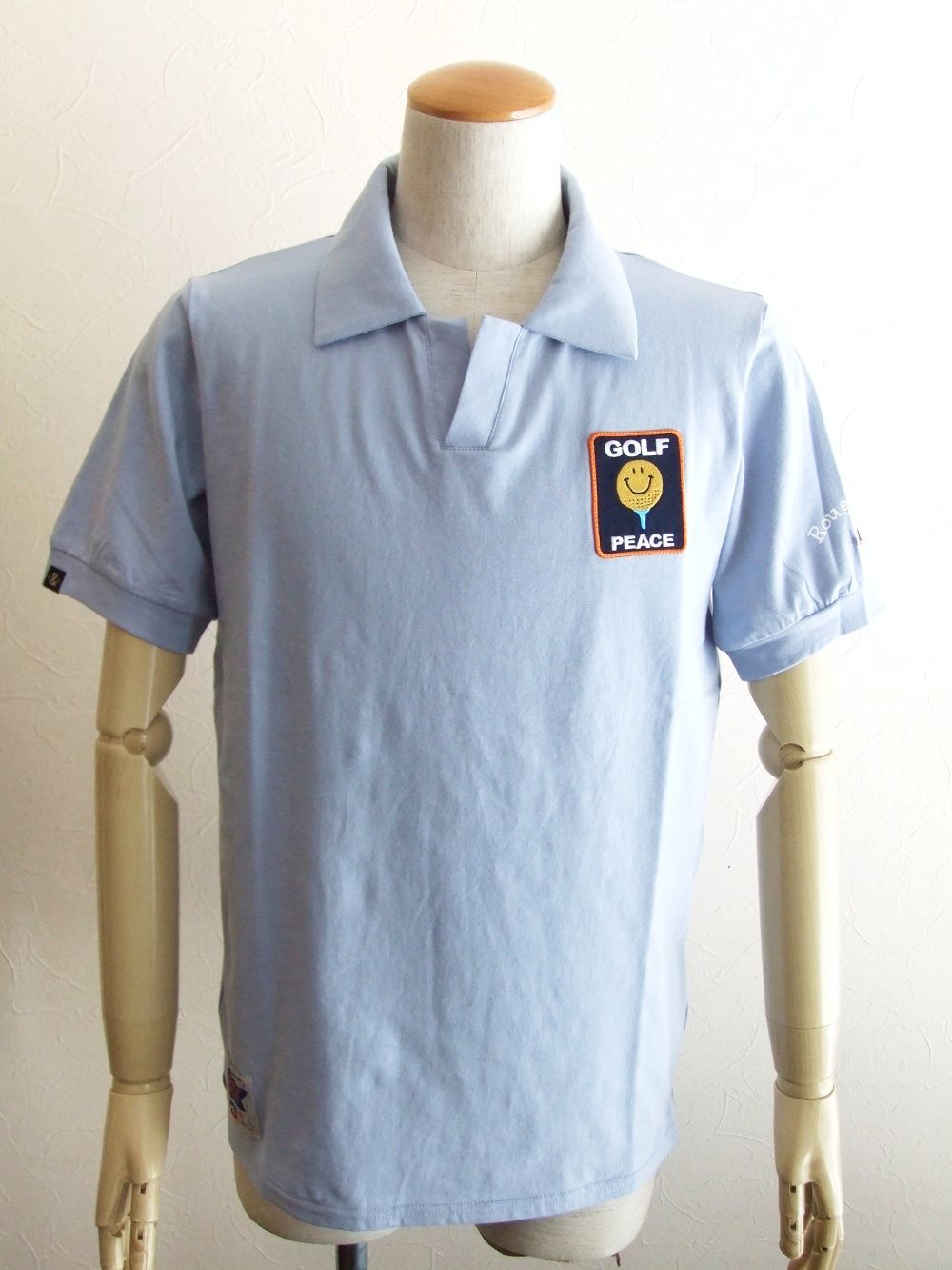 GOLF PEACE V- SKIPPER (ブルー) 半袖スキッパーポロ  RSM-22032