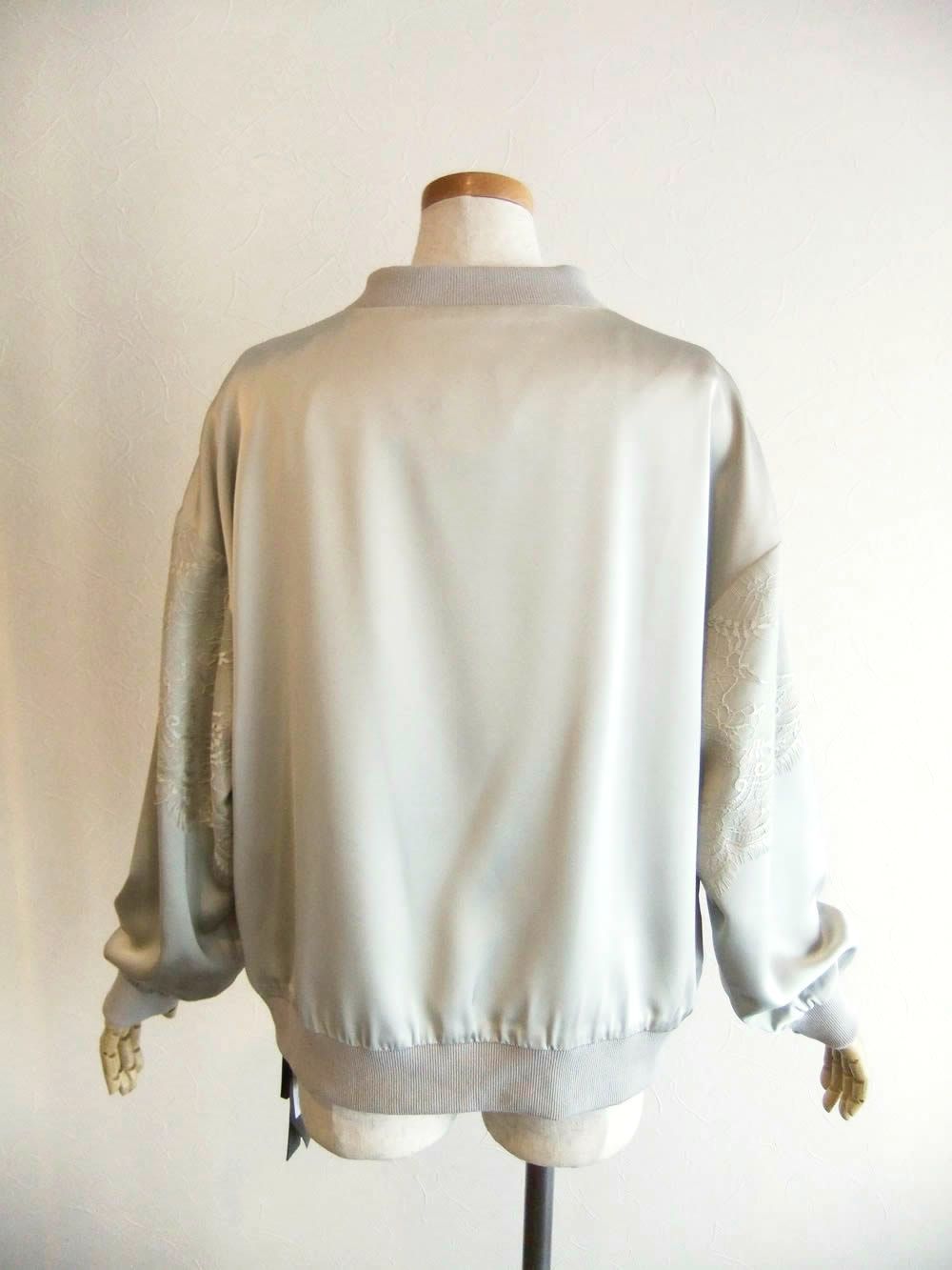 レース重ね サテン ZIP ブルゾン    MML100JEA