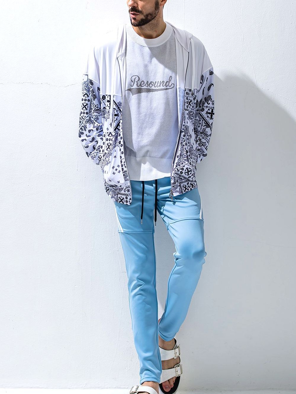 PAISLEY RUSH OVER ZIPUP HOODIE   (ホワイト) ラッシュガード ZIP パーカー