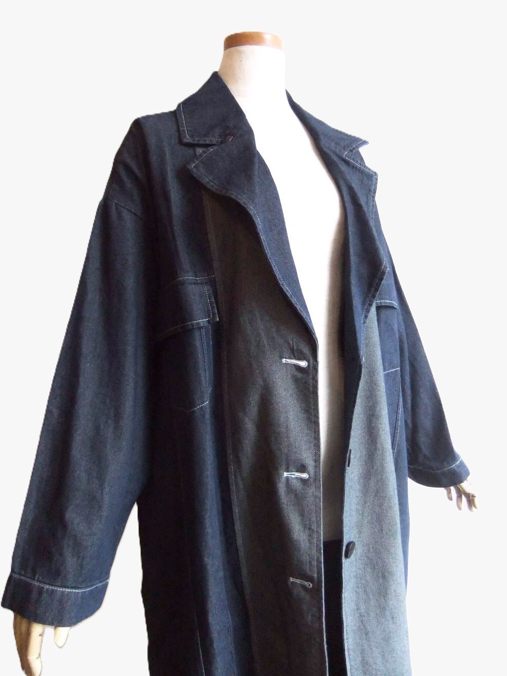 シャンブレー デニム ロング ジャケット    MMG142CEC