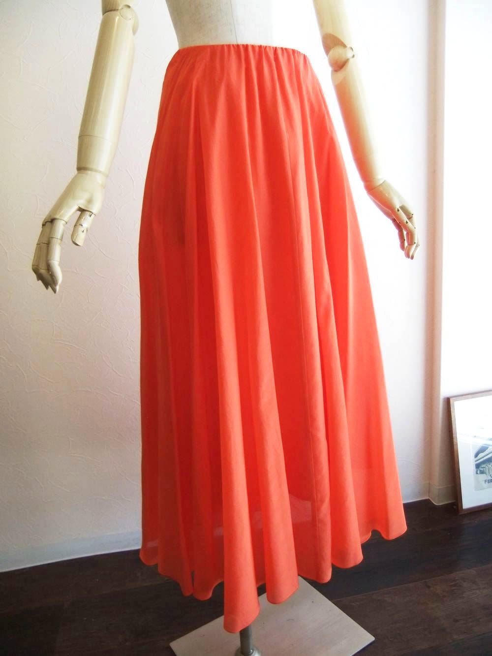 ギャザーフレアー コットン シルク ロングスカート  626616