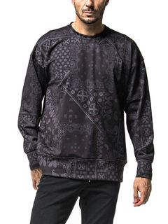 PAISLEY BACK FLEECE DROP TRAINER  プリント ルーズ トレーナー