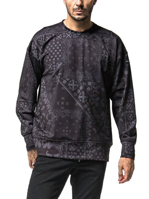 PAISLEY BACK FLEECE DROP TRAINER  プリント ルーズ トレーナー