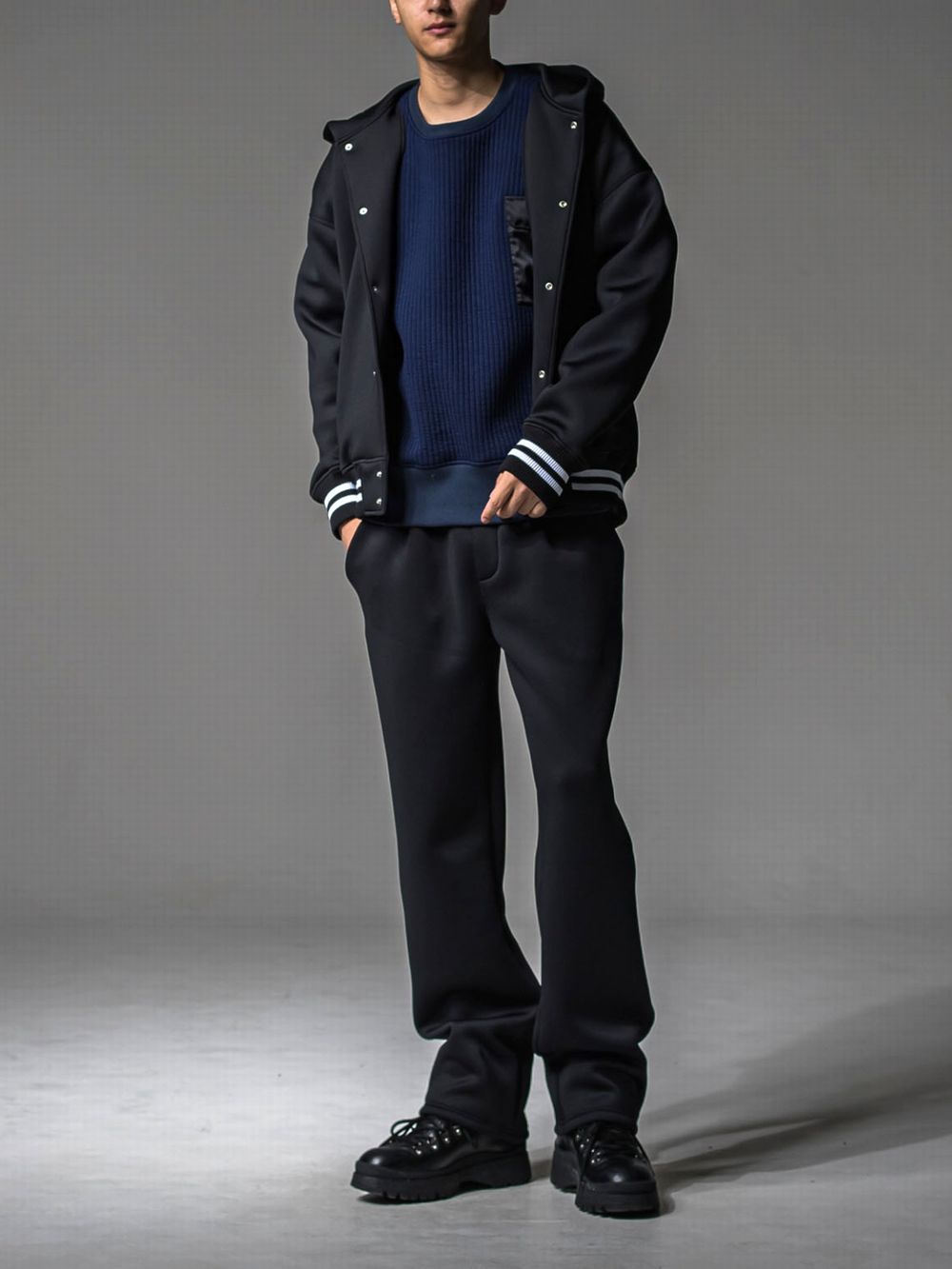 CHRIS EASY WIDE TUCK PANTS   ワイド イージーパンツ （ブラック）