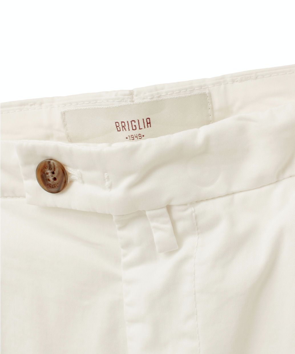 BRIGLIA 1949   ( ホワイト ) コットンストレッチ ワンプリーツスリムショーツ