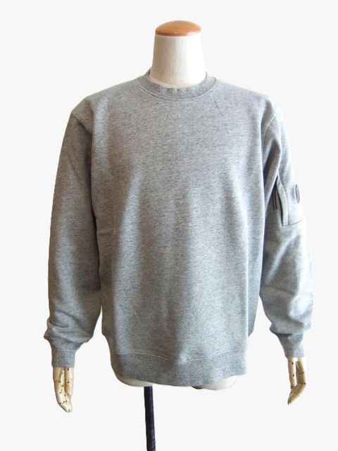 DIAGONAL RAISED FLEECE CREWNECK LENZ SWEATSHIRT  (ライトグレー) クルーネック スウェットシャツ