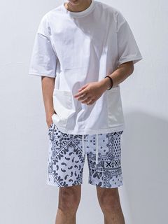 PAISLEY RUSH SHORTS   (ホワイト) ラッシュガード ハーフパンツ