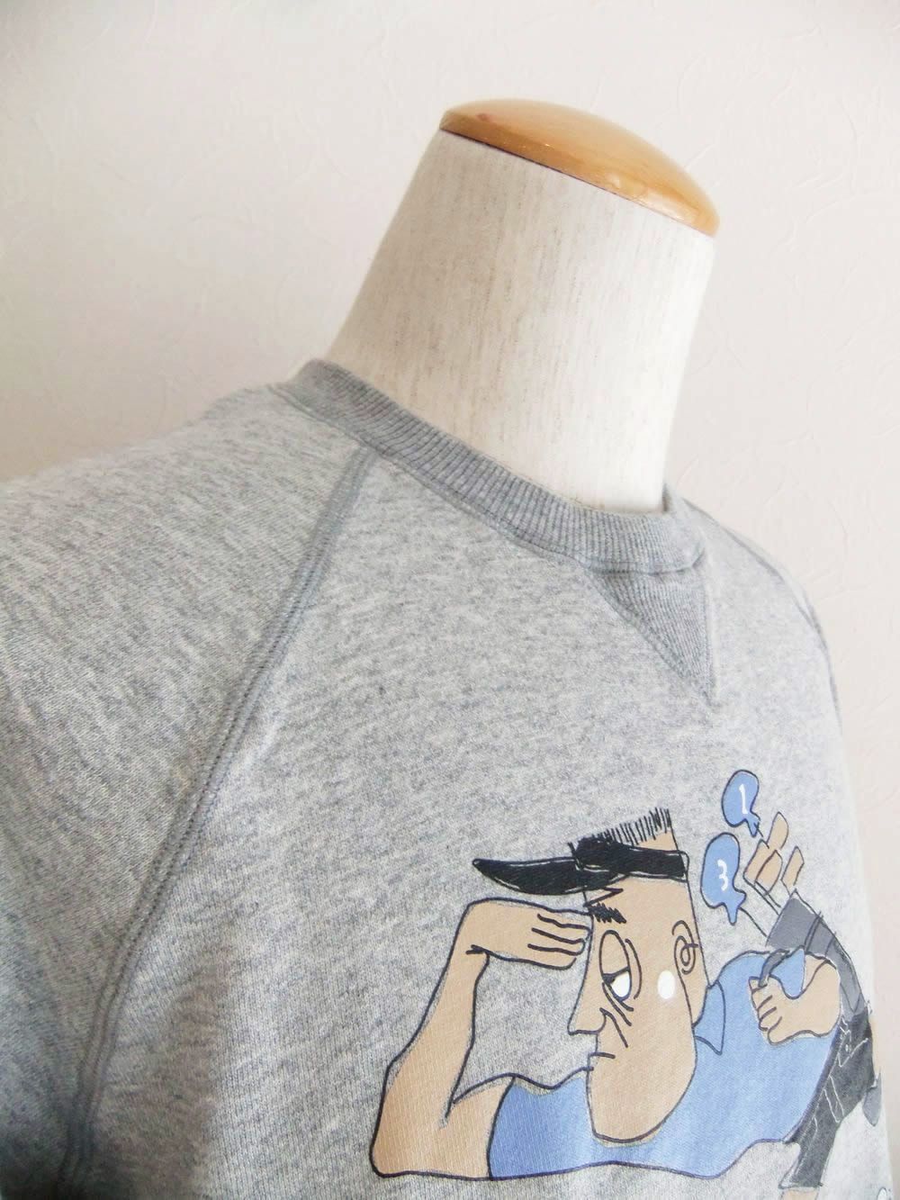 FUNKY DAD SWEAT  (グレー) ロゴ入り 半袖 スウェット   RSM-26045