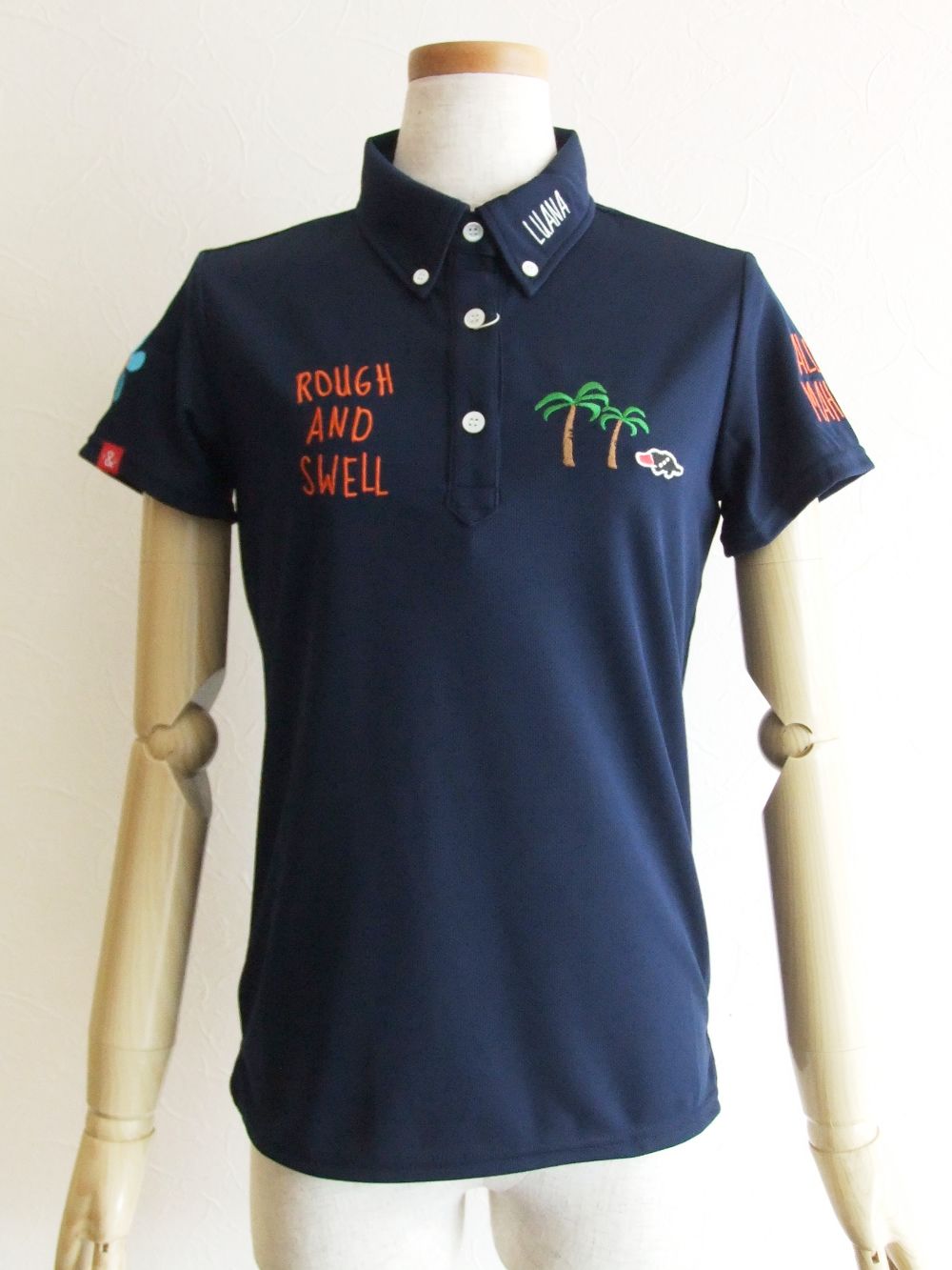 【LADIES】 PARADISE POLO W.  (ネイビー)   ロゴ半袖ポロ  RSL-21003