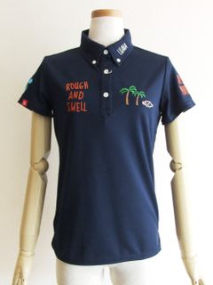 【LADIES】 PARADISE POLO W.  (ネイビー)   ロゴ半袖ポロ  RSL-21003