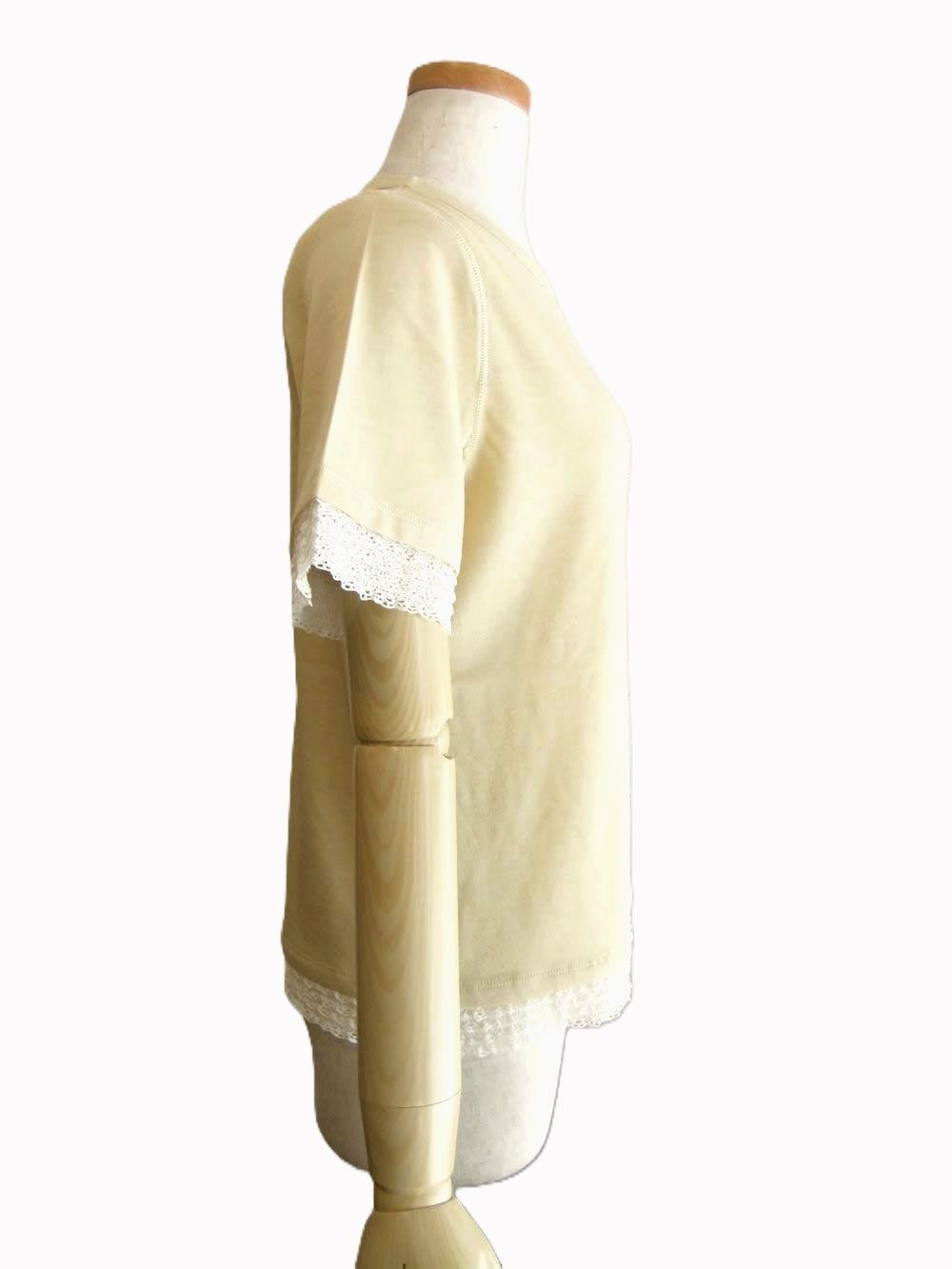 【jeune】 フリルレース付き クルーネック プルオーバー   J149646M