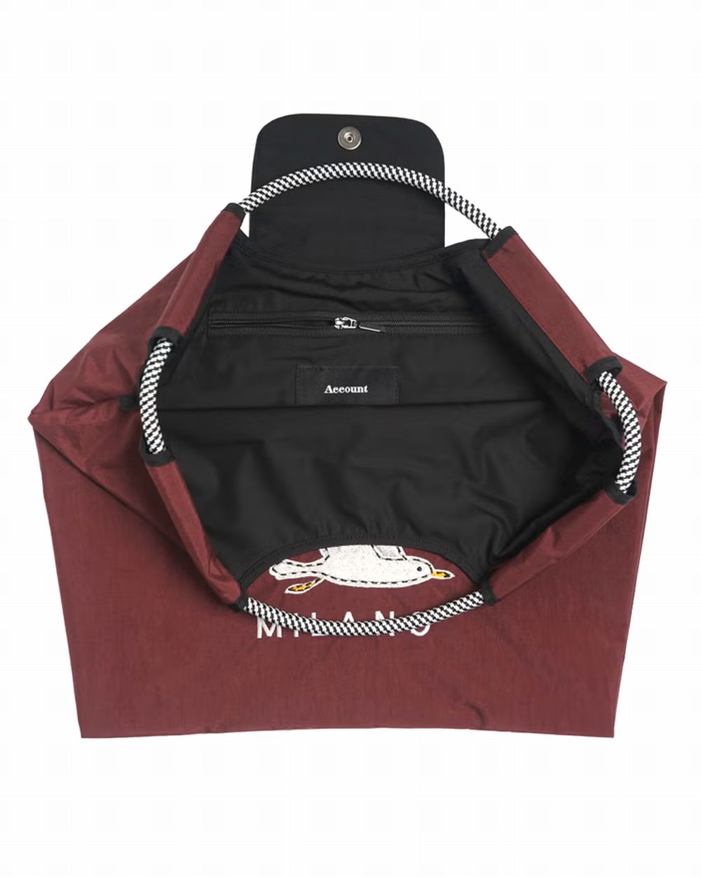 【MICALLE MICALLE Account】 HOMMAGE SEAGUL MOTIF FLAP BAG (ワイン) オマージュ フラップ トートバッグ  MAD116GEB