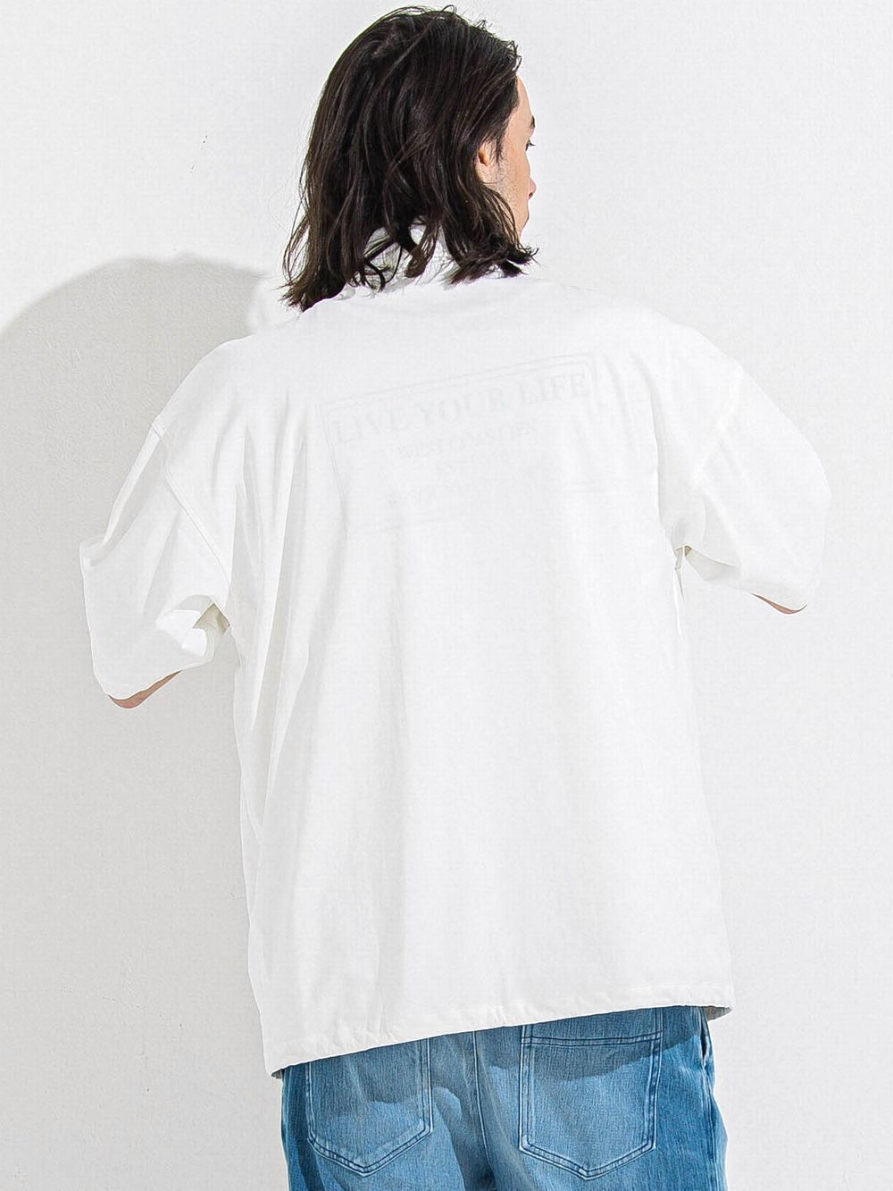 NYLON HALF COACH JACKET  ハーフスリーブ コーチジャケット （ホワイト）