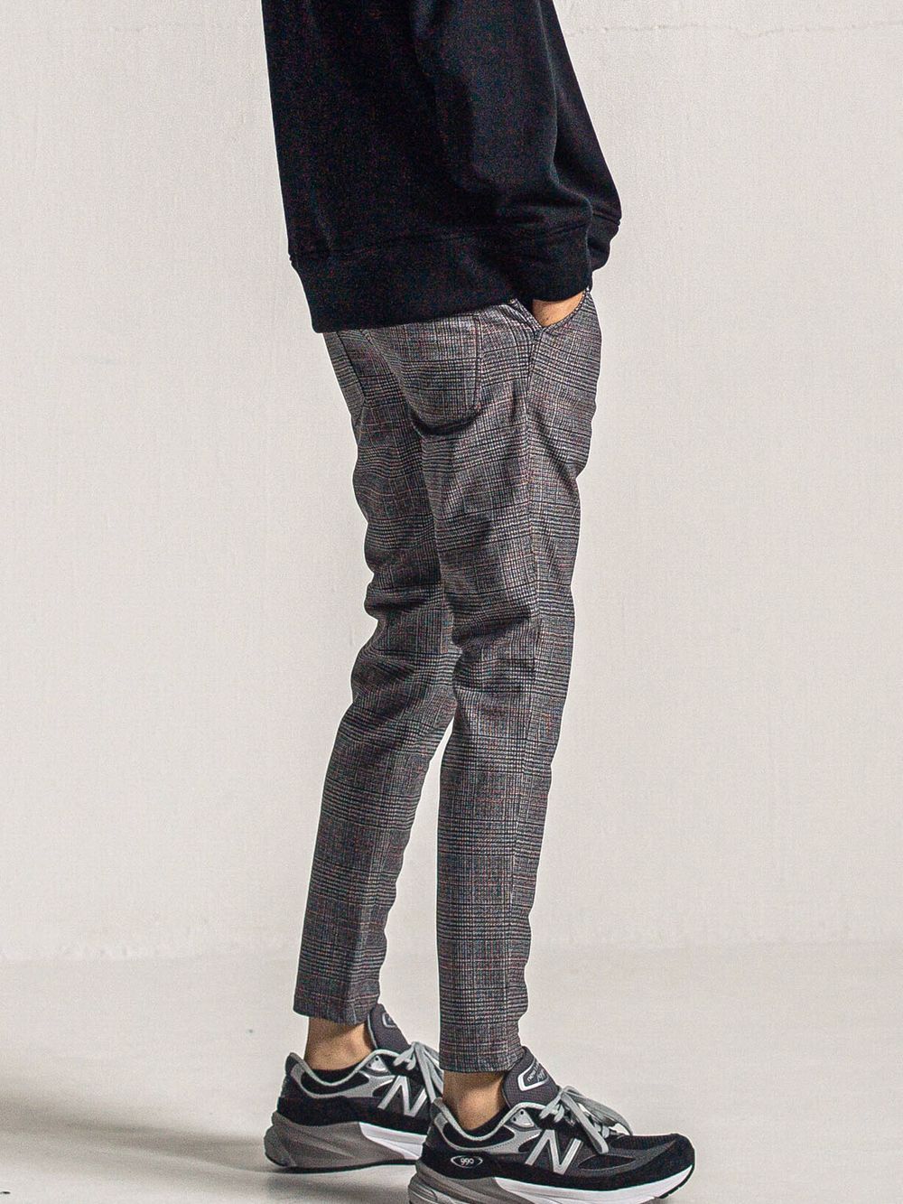 CHRIS EASY HEAT TUCK PANTS    チェック スラックス イージー タックパンツ