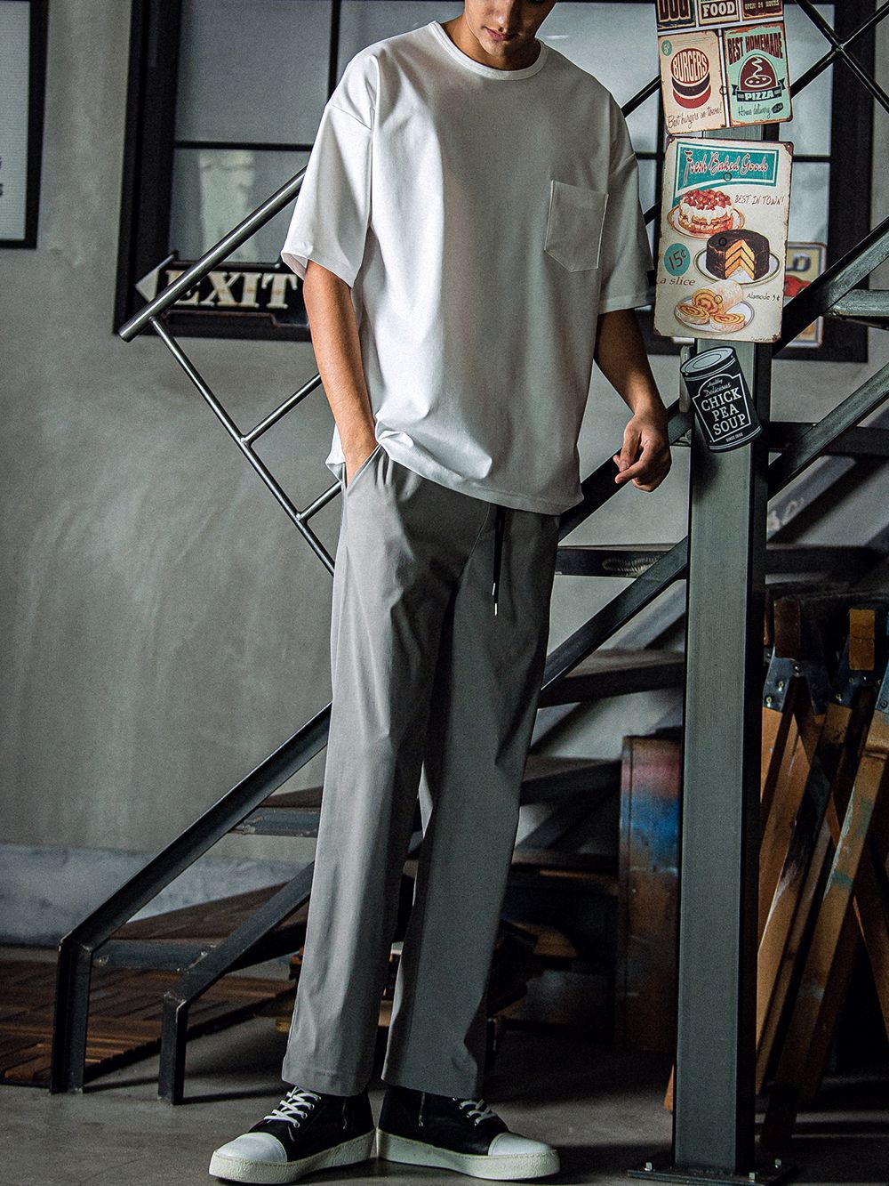 CHRIS EASY WIDE PANTS   ワイド イージーパンツ （グレー） RC31-016W