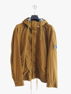 T-ST NYLON HOODED LENS OVERSHIRT  (キャメル) ジップアップ パーカー ブルゾン